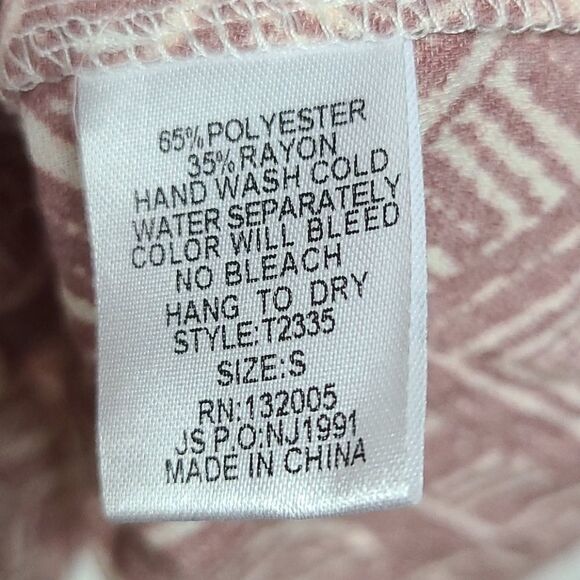 UO Entro Rose & Cream Peplum Peasant Top Crochet Lace Trim Bell Sleeves Tunic - Picture 6 of 7